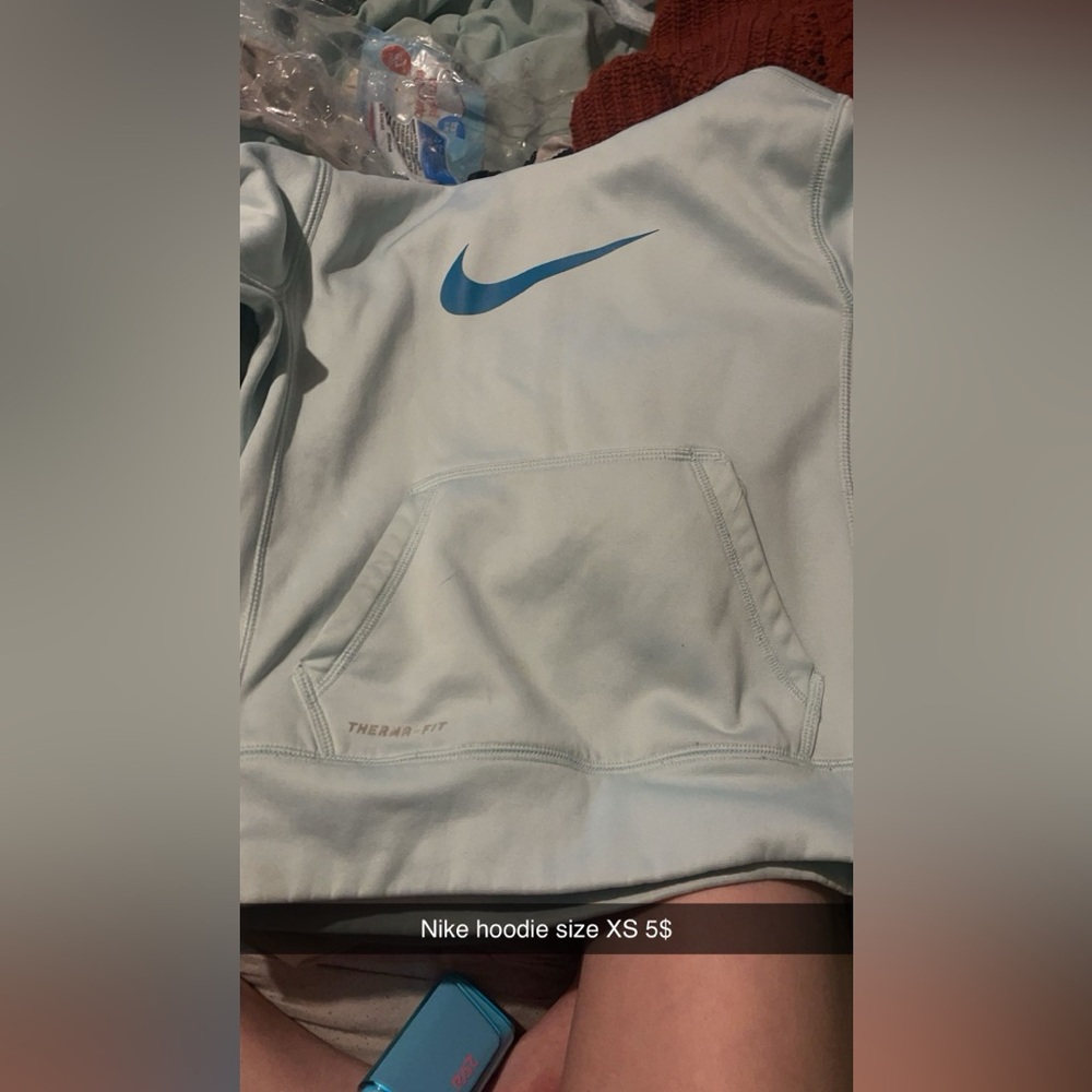 Teal and blue Nike hoodie size XS in children